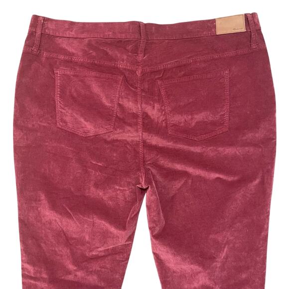 Madewell 10” High Rise Skinny Red Velvet Pants Women’s Plus Size 37 Tall NWT - Picture 5 of 6